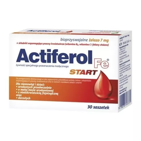 Actiferol Fe START - ŻELAZO 7 mg. 30 saszetek