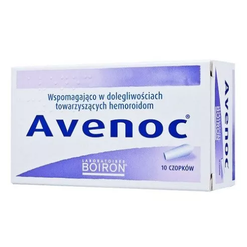 Avenoc - CZOPKI doodbytnicze przeciw hemoroidom, 10 czopków. (Boiron)