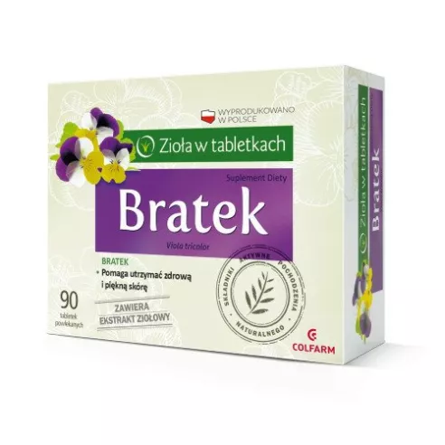 Bratek - Wyciąg z Fiołka trójbarwnego, 90 tabletek.(Colfarm)