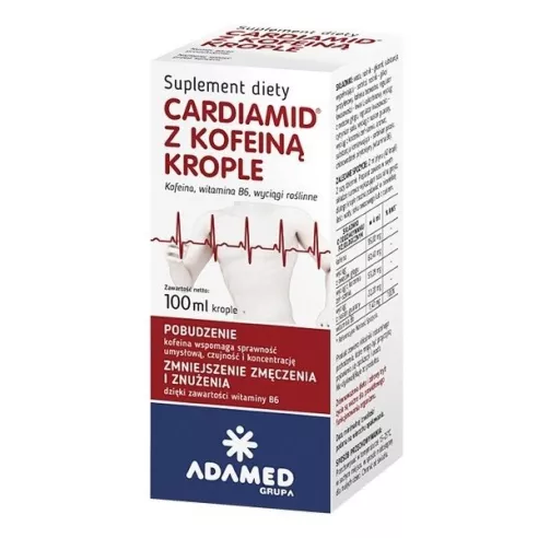 Cardiamid z kofeiną, KROPLE 100 ml.