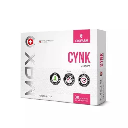 MAX Cynk 10 mg. 30 tabletek. (Colfarm)