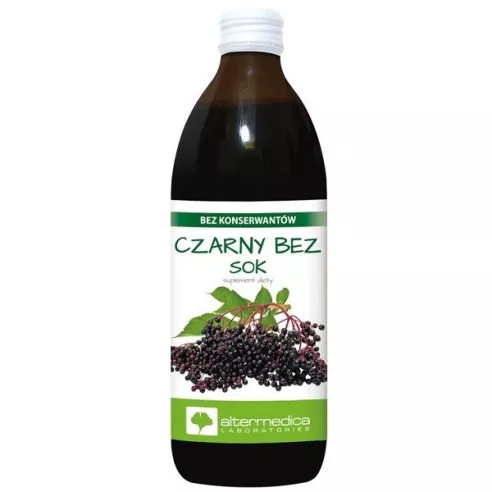 Czarny bez - SOK z owoców czarnego bzu z dodatkiem witaminy C, 500 ml. AlterMedica