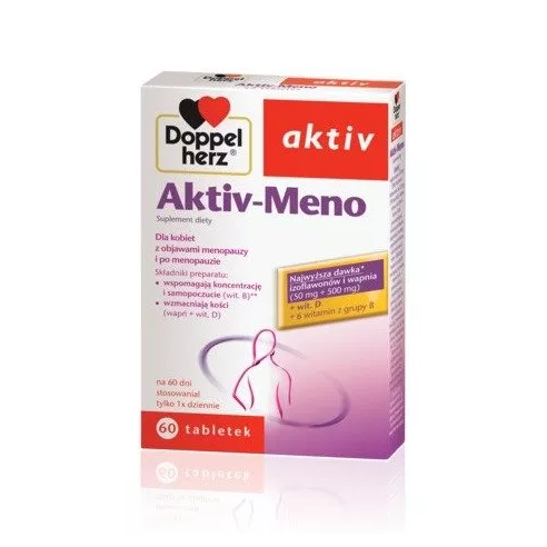 Doppelherz Aktiv - Meno, pomaga kobietom w okresie menopauzy, 60 tabletek.