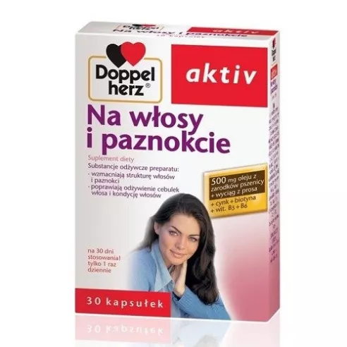 Doppelherz Aktiv - Na włosy i paznokcie, 30 kapsułek.