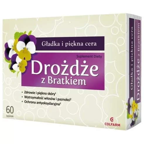 Drożdże z Bratkiem, 60 tabletek. Colfarm