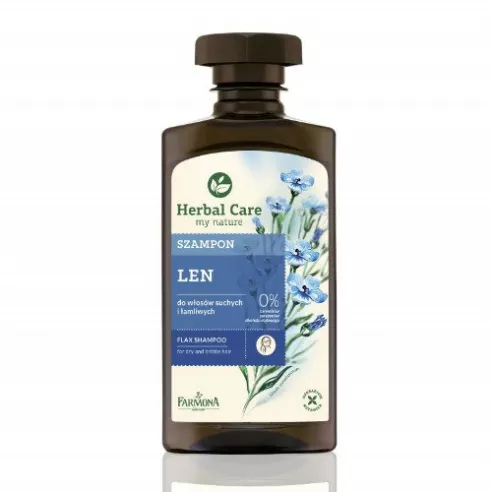 Farmona Herbal Care - szampon lniany do włosów suchych i łamliwych, 330 ml.