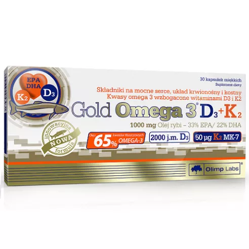 Gold Omega-3 D3 + K2, 30 kapsułek. Olimp