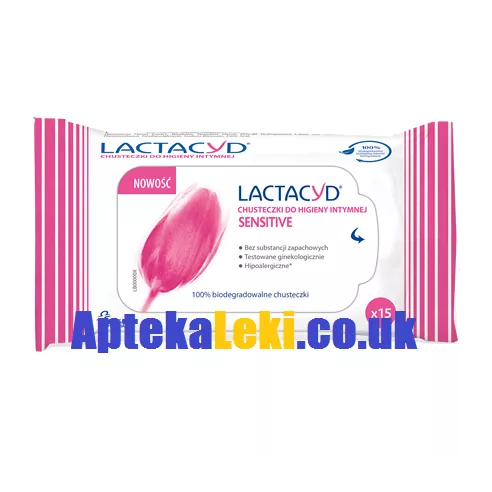 Lactacyd Sensitive - Delikatne CHUSTECZKI do higieny intymnej, 15 sztuk.