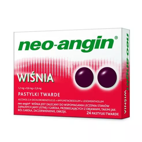 Neo-Angin - WIŚNIA, 24 pastylki do ssania.