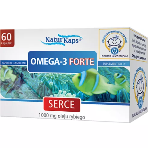 Omega 3 FORTE - Kwasy tłuszczowe Omega-3, 1000 mg. 60 kapsułek. (NaturKaps)