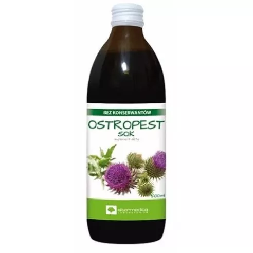 Ostropest - SOK z nasion ostropestu plamistego, 500 ml. (AlterMedica)