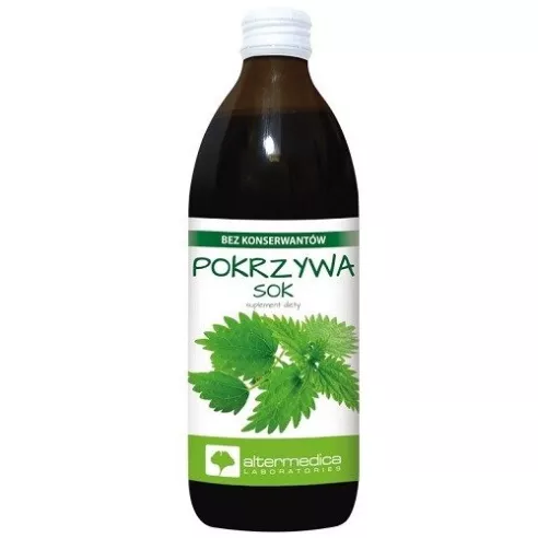 Pokrzywa - SOK z pokrzywy 100%, 500 ml. AlterMedica