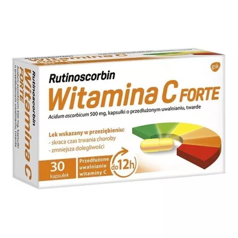 Witamina C FORTE, Rutinoscorbin, 30 kapsułek.