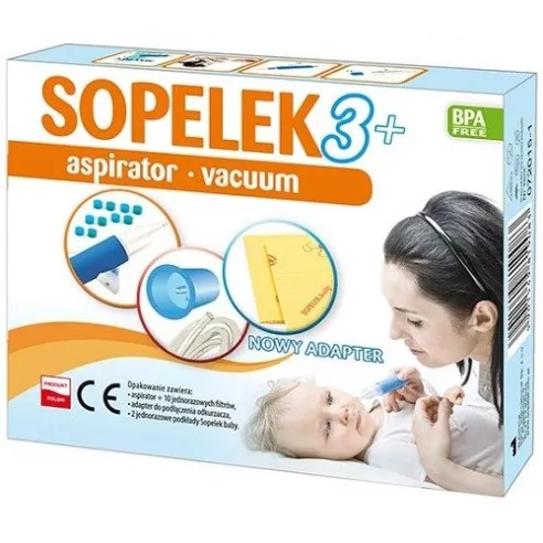 Sopelek 3 - ASPIRATOR do nosa podłączany do odkurzacza, 1 zestaw.