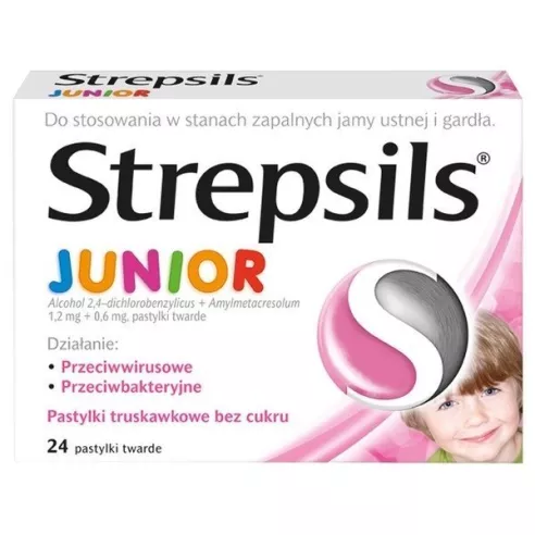 Strepsils Junior, 24 pastylki do ssania.