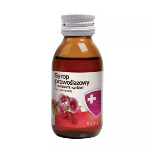 Syrop Prawoślazowy z malinami i cynkiem, 100 ml. Aflofarm