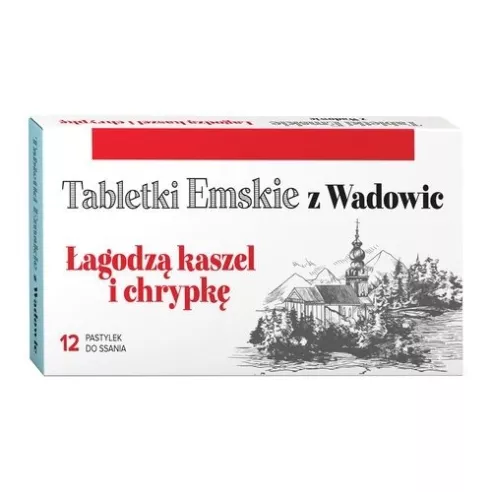 Tabletki Emskie z Wadowic, 12 pastylek do ssania.