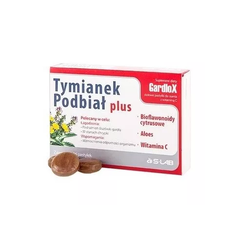 Tymianek i Podbiał PLUS - Gardlox , 24 pastylki do ssania.