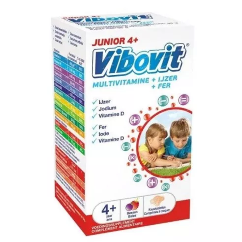 Vibovit Junior Witaminy + Żelazo, 30 tabletek do ssania.