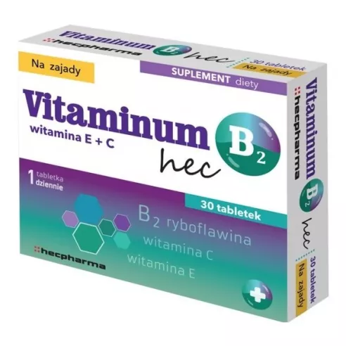 Vitaminum B2 hec na zajady, 30 tabletek.(Witamina B2)