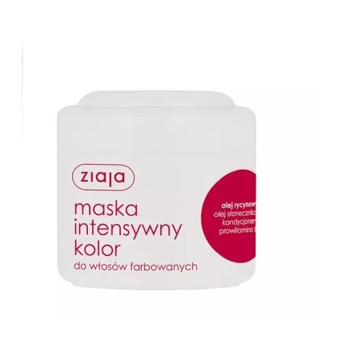 Ziaja - Intensywna pielęgnacja włosów - MASKA do włosów farbowanych z olejem rycynowym, 200 ml.