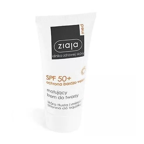 Ziaja MED - Ochrona SPF 50+ - KREM matujący do twarzy, 50 ml.