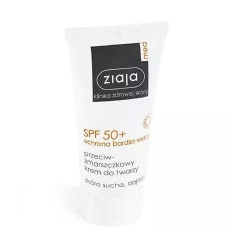 Ziaja MED - Ochrona SPF 50+ - KREM przeciwzmarszczkowy do twarzy, 50 ml.