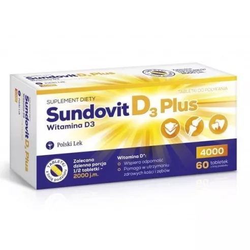 Sundovit PLUS 4000 j.m. 60 tabletek. Polski Lek