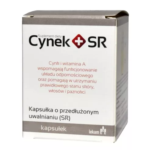 Cynek SR - CYNK + Witamina A, 50 kapsułek.