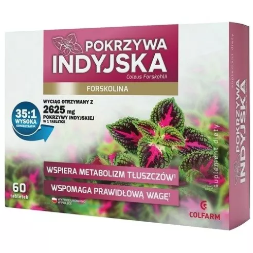 Pokrzywa Indyjska, 60 tabletek. Colfarm