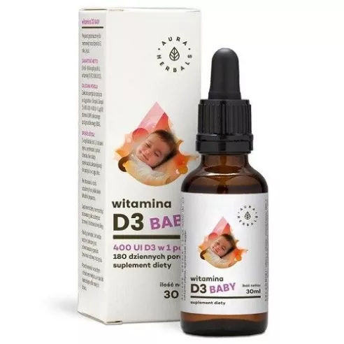 Witamina D3 Baby - KROPLE, 30 ml.  Aura Herbals