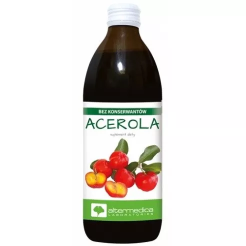 Acerola SOK z owoców aceroli 100%, 500 ml. AlterMedica