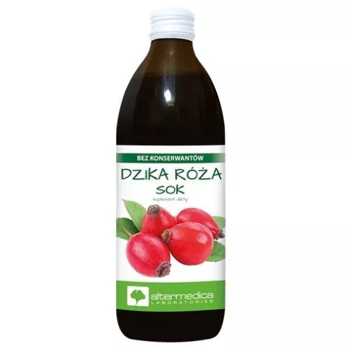 Dzika Róża - SOK z dzikiej róży 100%, 500 ml. Altermedica