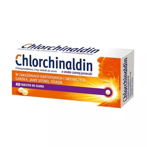 Chlorchinaldin Blackcurant (czarna porzeczka) 2 mg. 40 tabletek.