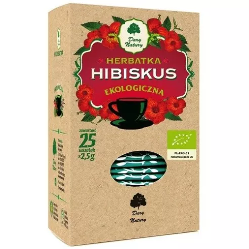 Herbatka Hibiskus FIX, 25 x 2,5 g. Dary Natury