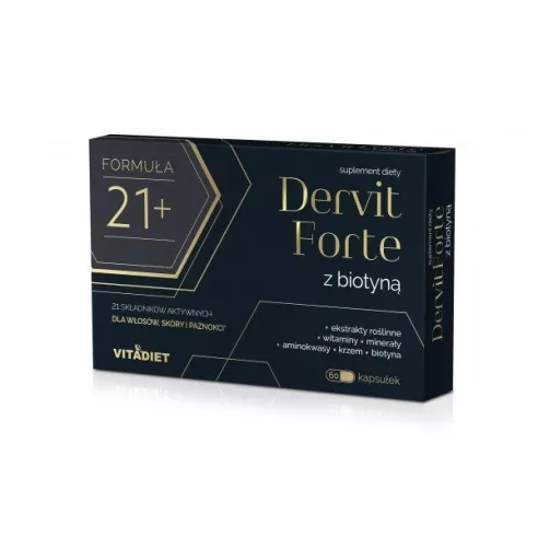 Dervit FORTE z Biotyną, 60 kapsułek. VitaDiet