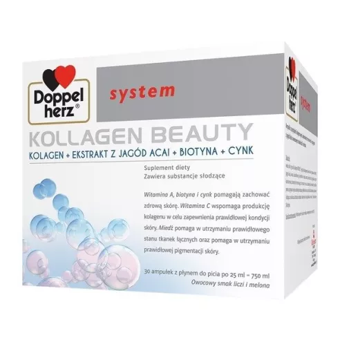 Doppelherz System, Kollagen Beauty, 30 ampułek.