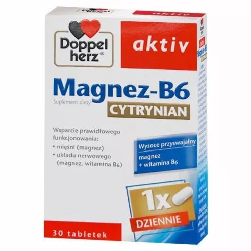 Doppelherz Aktiv - Magnez B6 CYTRYNIAN, 30 tabletek.