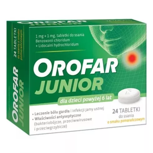 Orofar Junior, 24 tabletki do ssania.