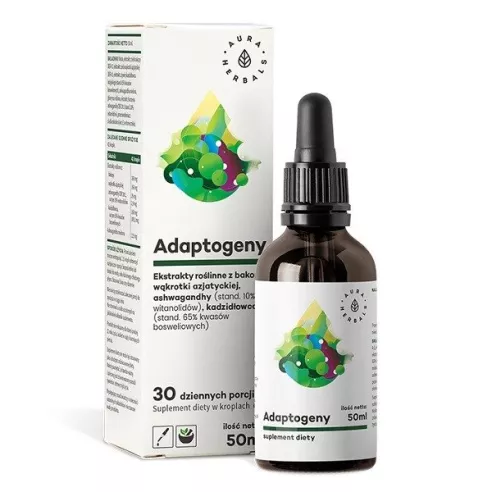 Adaptogeny KROPLE 50 ml. Aura Herbals.