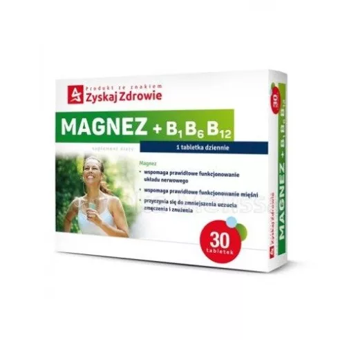 Magnez + B1, B6, B12, 30 tabletek. Zyskaj Zdrowie