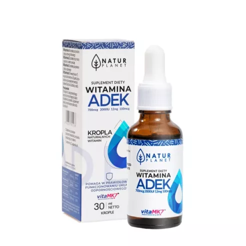 Witamina ADEK, Krople z zakraplaczem, 30 ml. Natur Planet