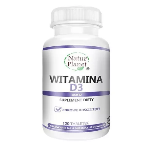 Witamina D3, 120 tabletek. Natur Planet.