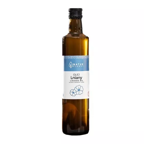 Olej lniany Nierafinowany, 500 ml. Natur Planet