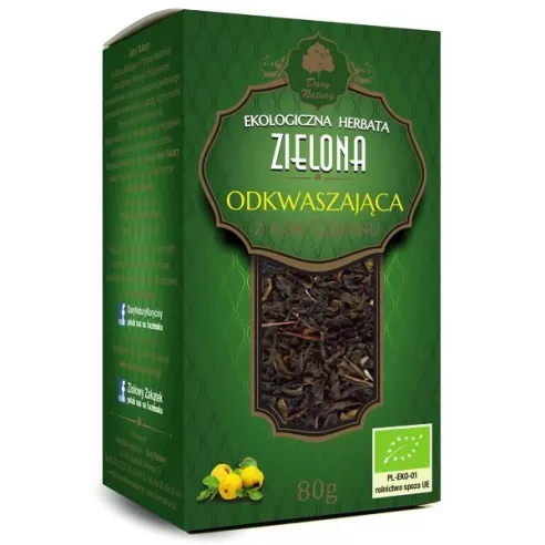 Herbata Zielona Odkwaszająca EKO, 80 g. Dary Natury