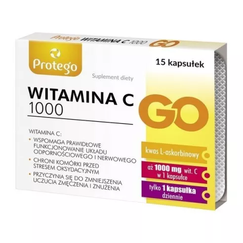 Witamina C 1000 GO, 15 kapsułek. Protego