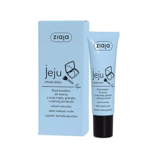 Ziaja Jeju niebieska, FLUID-KOREKTOR do twarzy odcień naturalny, 30 ml.