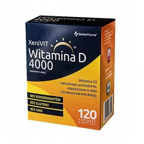 Witamina D3 4000, 120 kapsułek. XeniVIT