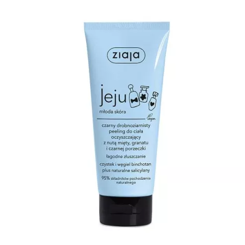 Ziaja Jeju niebieska, czarny PEELING drobnoziarnisty do ciała, 200 ml.