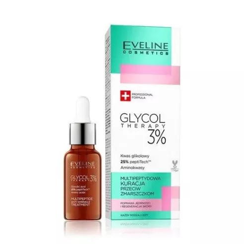 Eveline Glycol Therapy 3%, KURACJA przeciw zmarszczkom, 18 ml.